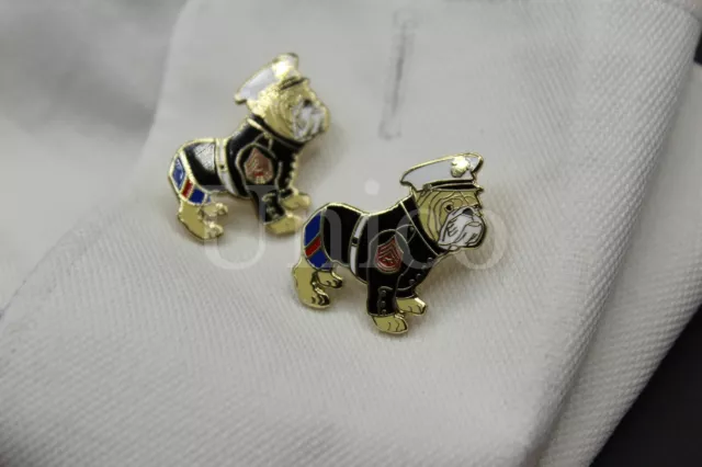 Custom Made Cufflinks Handmade Bulldog French United States Marine USMC Captain