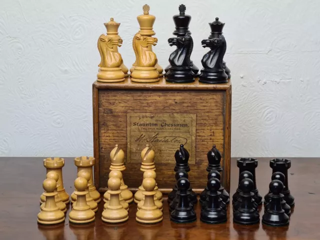 antique Jacques & Son Staunton chess set