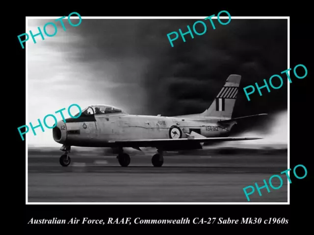 6x4 HISTORIC AVIATION PHOTO OF RAAF AUSTRALIAN AIR FORCE CA-27 SABRE JET c1960s