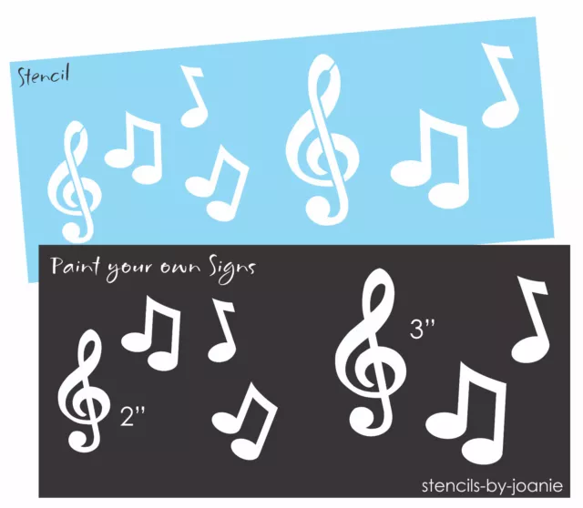 Stencil Joanie Music Notes Treble Clef Scrapbook Band Sing Song Art Craft Signs 2