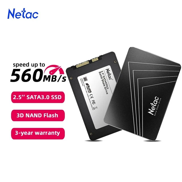 Netac Internal SSD 2.5 Inch SATA III – 256GB, 512GB, 1TB, 2TB Options, 500MB/s Read