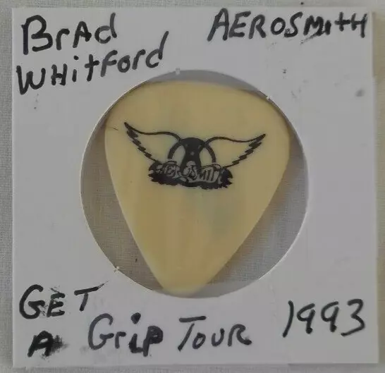 Brad Whitford  Aerosmith Tour Issued  Guitar Pick  Get A Grip Tour 1993 Rare