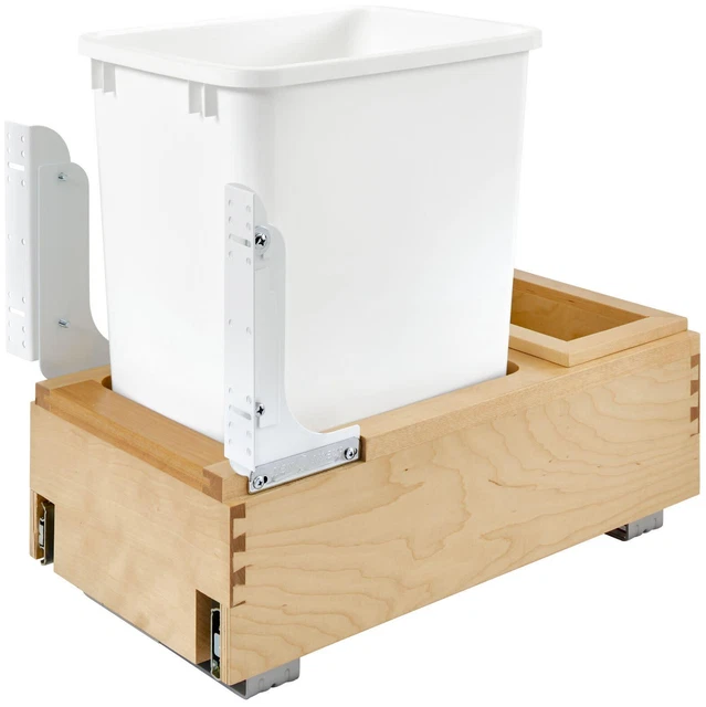 Rev-A-Shelf 4WC-15DM1 4WC Bottom Mount Single Bin Trash Can - 35 - White