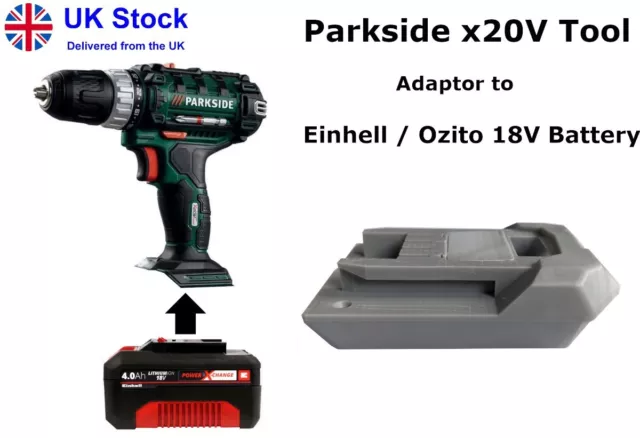 Einhell Ozito Power X-Change 18V Battery to Parkside x20v - Converter / Adapter