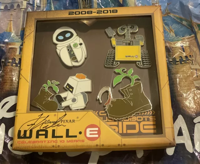 Disney Wall-E 10th Anniversary Eve Four Pin Set LE 500 Signed by Artist