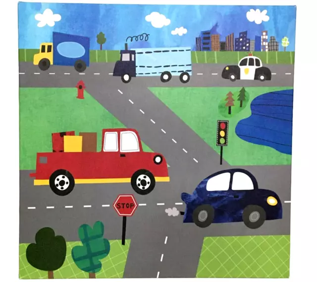 Oopsy Daisy Fine Art Canvas Print Transportation Busy Roads Cars Trucks Kids Boy