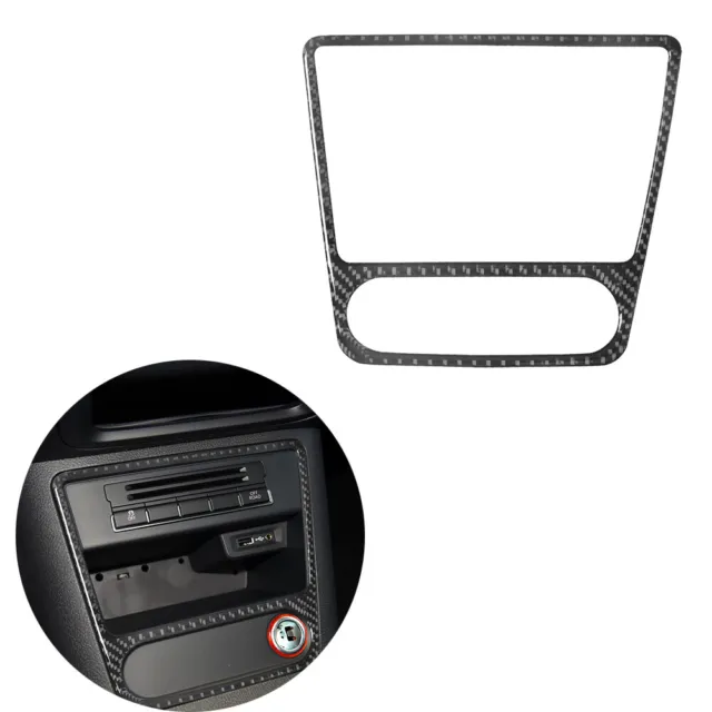 1pcs Carbon Fiber Interior Center Storage Box Frame Sticker Trim For VW Tiguan B