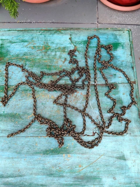 Primitive Antique Original Iron 125” Inch Long Hand Forged Chain Collectible