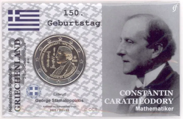 2 Euro Coincard / Infokarte Griechenland 2023 Constantin Caratheodory