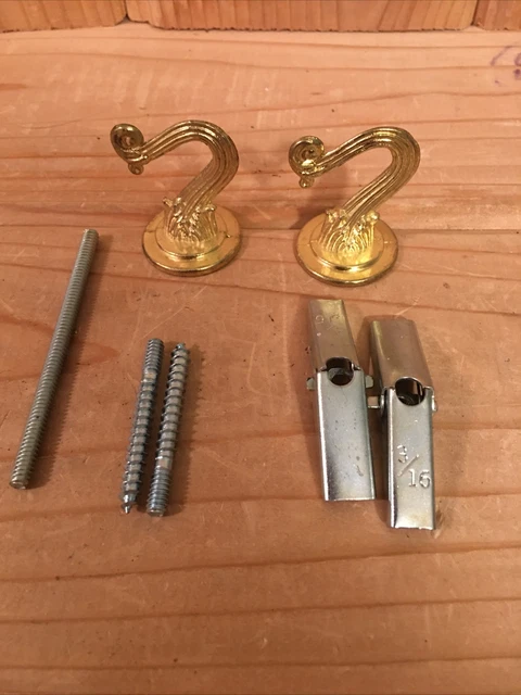 Swag Hooks 20  1-1/2" Brass Plate 10 Sets Of  2 ceiling plant lamp vintage new