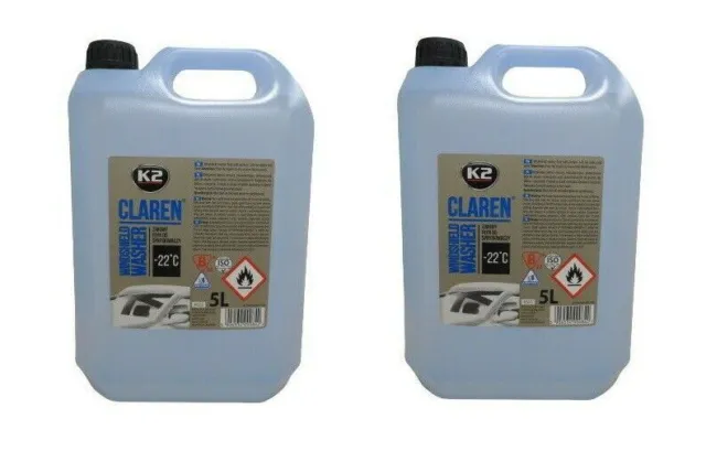 HAUT!!! 2 x K2 CLAREN 5L HIVER liquide lave-glace nettoyant pour pare-brise -22C