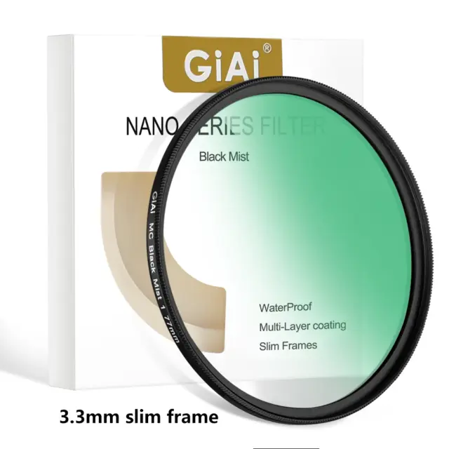 GiAi Black Mist 1/2 1/4 1/8 Lens Filter 46mm 49mm 52mm 58mm 67mm 72mm 77mm 82mm