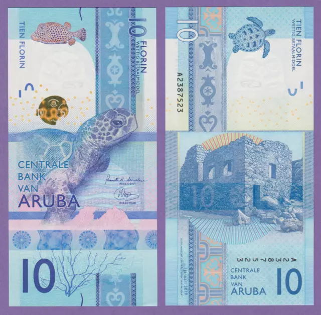 ARUBA 10 Florin P 21a New 2019 UNC  P 21 a