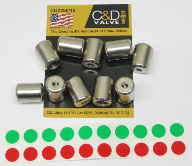 C&D Valve CD2290 Package of 10 Tamper Resistant HVAC 1/4" Male Flare Locking Cap