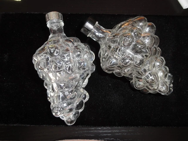 Vintage grape shaped wine bottles lot of 2, marked "Made in France"