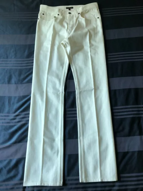 Burberry 32x34 (48 UK) Luxury White Jeans Made in Italy 100% Cotton $490