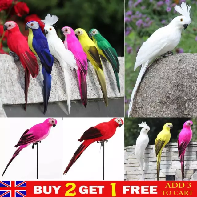 Fake Parrot Ornament Birds Imitation Animal Outdoor Garden Home Lawn Decoration
