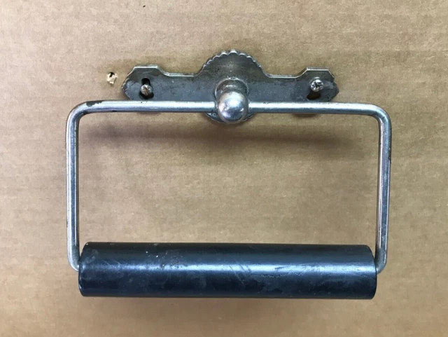 Antique S STENAU & Co Nickel Brass Toilet Paper Holder VTG Plumbing Old 1518-22B 2