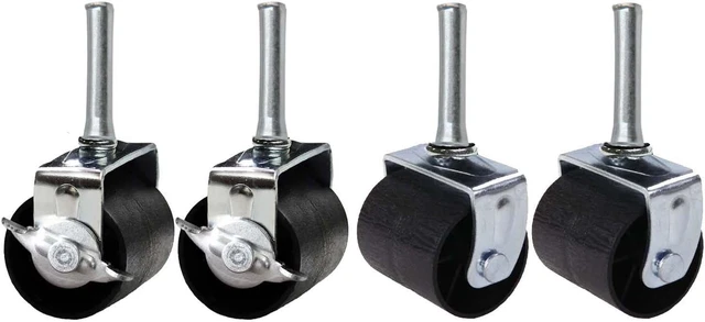 Khome A Set of 4 Heavy Duty Caster Wheels Two Locking, Two None Locking For Bed