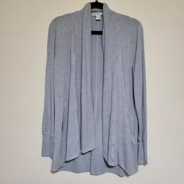 Athleta Sz S Pranayama Wrap Blue Star Heather Soft Cardigan Top Yoga Sweater