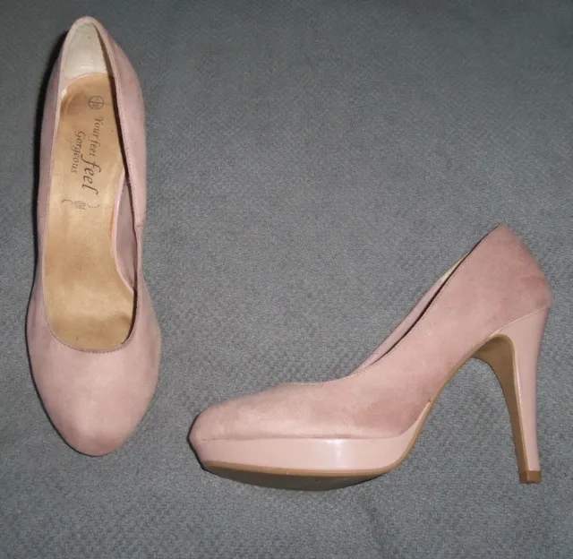 Chaussures à talons hauts Look rose pâle faux daim taille 7 EU 40