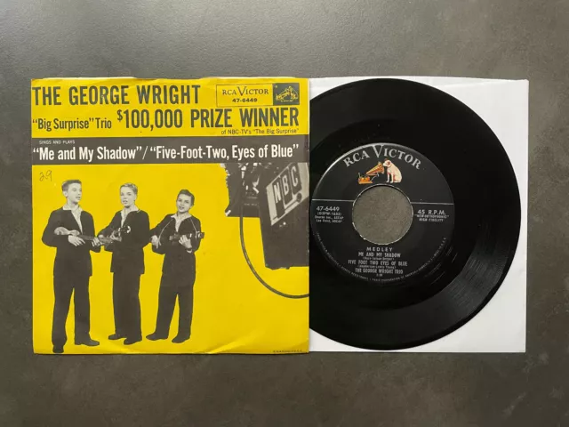 7" The George Wright Trio - Me And My Shadow / Sweet Sue Just You  US RCA w/ Pic