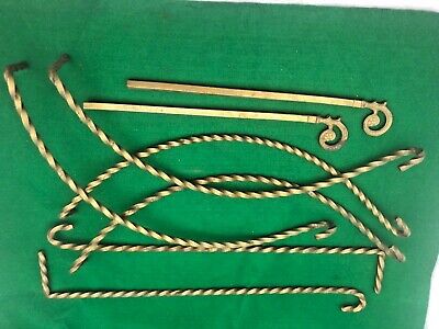 Antique / Vintage Iron Drapery Curtain Rod Tie Back Lot wrought Iron
