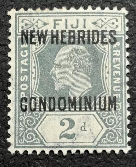 NEW HEBRIDES stamp GB 1908 Edward , Fiji Ovpt. / MH OrGum/ MR968