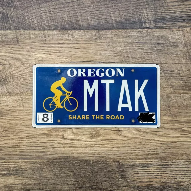 Original OREGON 2008 Share the Road Bike License Plate - MTAK - Great Condition