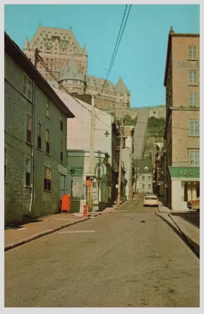 Street View Funicular Quebec Canada UNP Chrome Fort Lower Upper Town Postcard