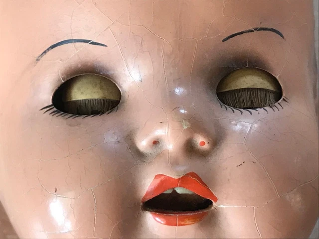 Ancienne Poupée Française Fin XIXe Début XXe - Carton Bouilli Et Papier Mâché