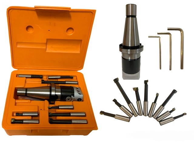 SET TESTA TESTINA Fresa Bareno Alesatore Iso40 1 1 2 18 9 Pz Alesare set-testa-testina-fresa-bareno-alesatore-iso40-1-1-2-18-9-pz-alesare