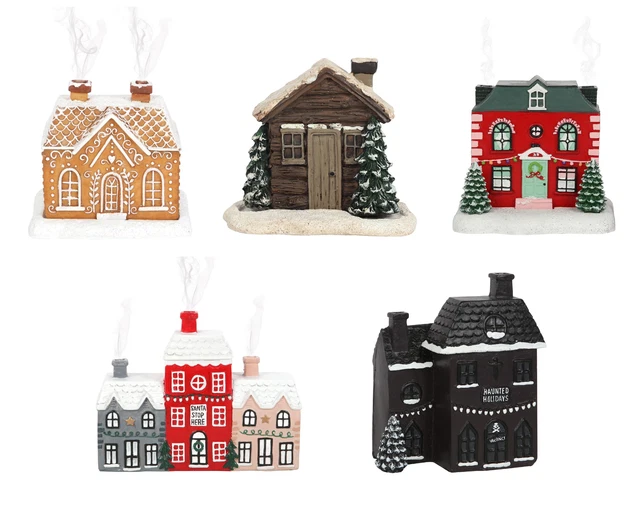 Christmas House Incense Cone Burner Xmas Home Decorations
