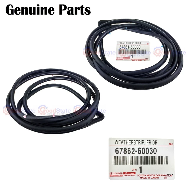 thumbnail image 2 of Genuine Toyota LandCruiser 70 Series Front Door Weatherstrip Set – LH & RH (Part # 67861-60110 / 67862-60110) 2 of 3