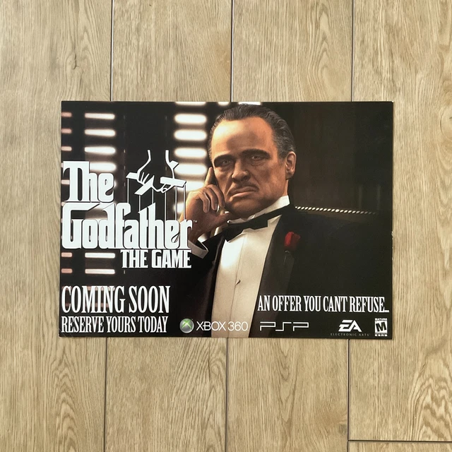THE GODFATHER VIDEO Game Store Display Sign 2006 PreRelease XBOX PSP