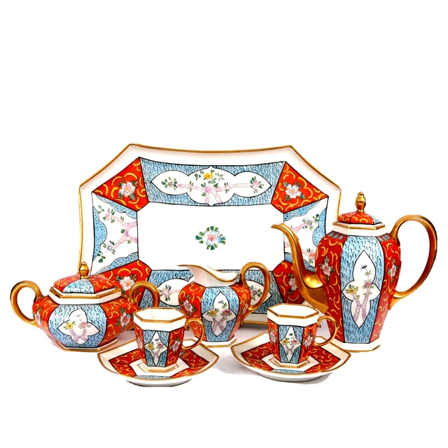 LIMOGES PORCELAIN SET Tea for Two Cabaret set by Paroutaud Freres Circa