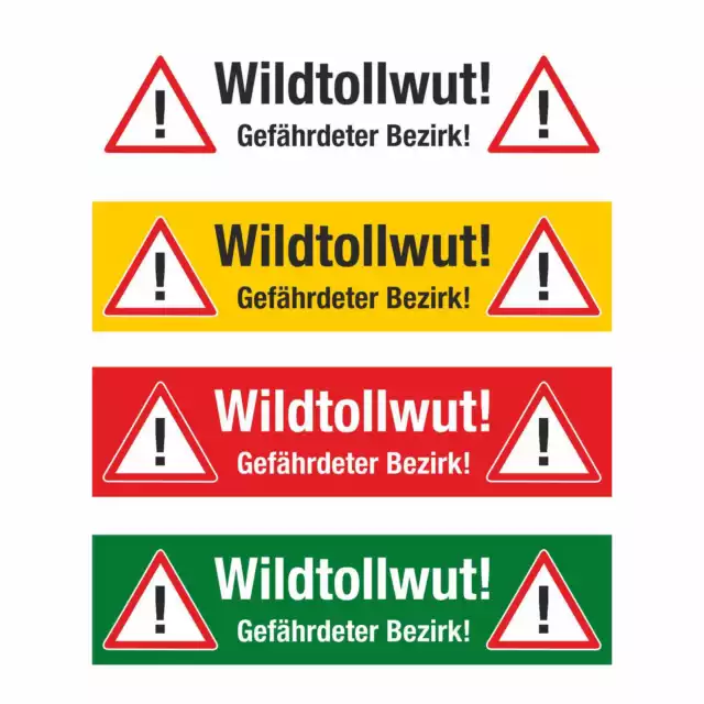 PVC Banner Achtung Wildtollwut Tollwut Forst Wald Wildtiere Plane mit Ösen