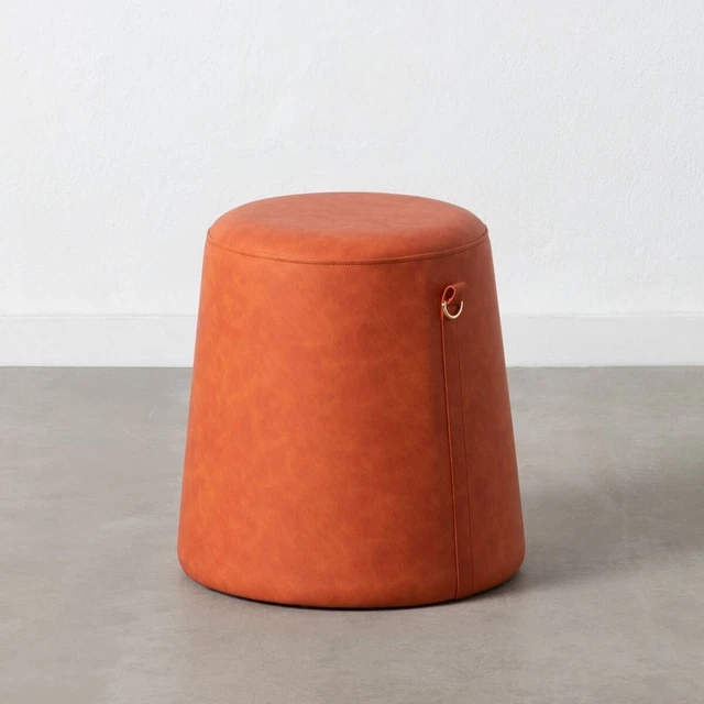 Puff rosso scuro ecopelle 41x41x42 cm DMF