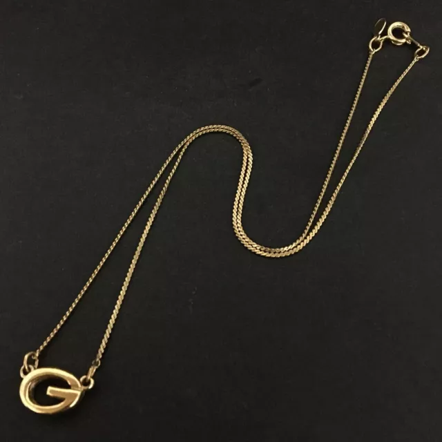 GIVENCHY G Logo Gold Tone Pendant Necklace/9X0458