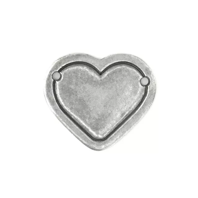 Pewter Stamping Blanks, Heart Border Large, 24 pc- Craft & Jewelry Discs