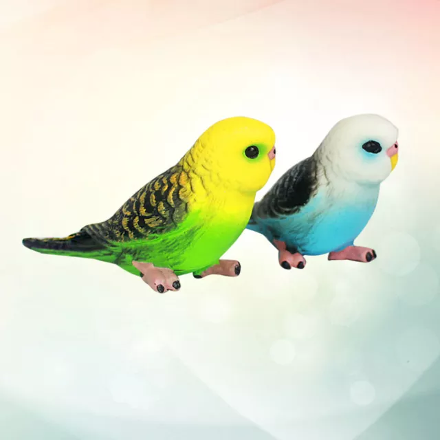 2 Pcs Bird Model Ornament Toddler Toys Parrot for Large Birds Small