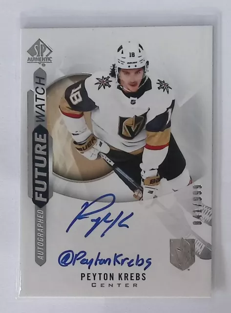Peyton Krebs 2021 Upper Deck Clear Cut NHL Memoir Autograph Vegas Golden  Knights - All-Star Sports
