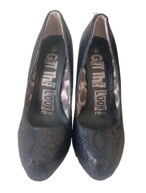 LADIES BLACK SNAKESKIN Effect Shoes 7 £3.75 - PicClick UK