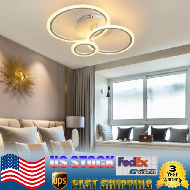 Modern Ceiling Light LED Strips Acrylic Pendant Chandelier Creative Lamp Decor