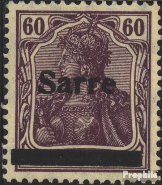 Briefmarken Saarland 1920 Mi 14b I mit Falz