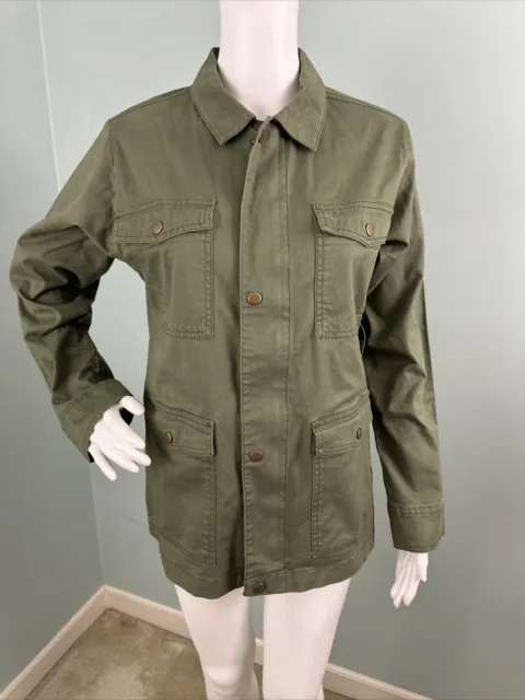 LUCKY BRAND OLIVE Green Waffle Weave Long Sleeve Top Shirt Size 2X