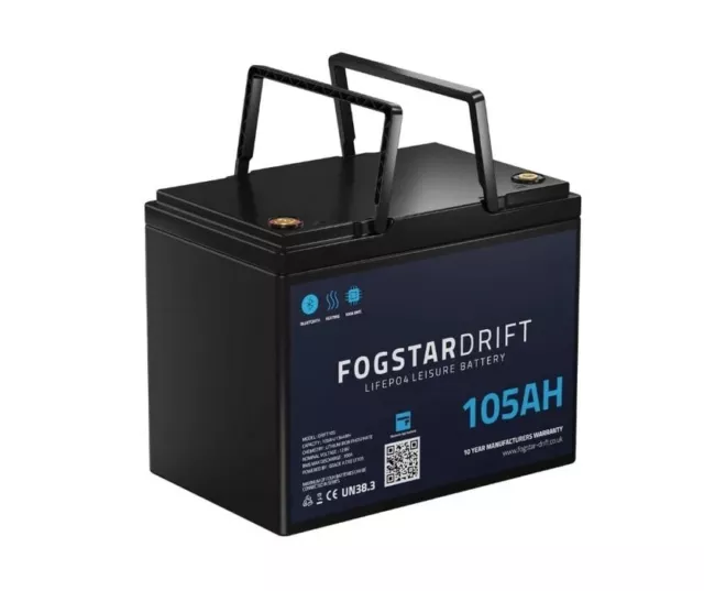 105ah 12v Fogstar Drift - Lithium Leisure Battery - Bluetooth and Heated