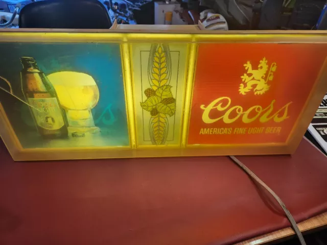 Vintage Coors light lit bar sign