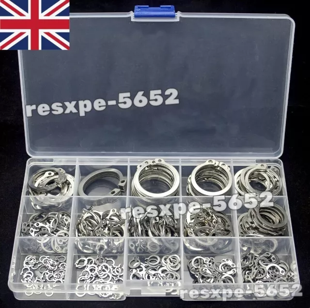 270Pcs 304 Stainless Steel External Circlip Retaining Ring Assortment 8-26mm Set