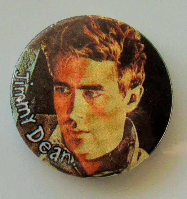 JAMES 'JIMMY' DEAN OLD METAL BUTTON BADGE FROM THE 1980's HOLLYWOOD VINTAGE